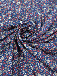 Dazzling Blue/Imperial Red/Beige/Multi 100% Rayon Small Floral Print Voile 58W