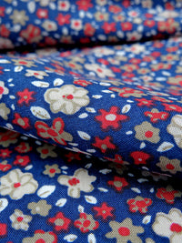 Dazzling Blue/Imperial Red/Beige/Multi 100% Rayon Small Floral Print Voile 58W