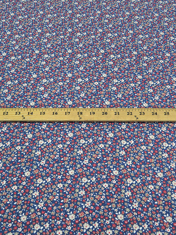 Dazzling Blue/Imperial Red/Beige/Multi 100% Rayon Small Floral Print Voile 58W