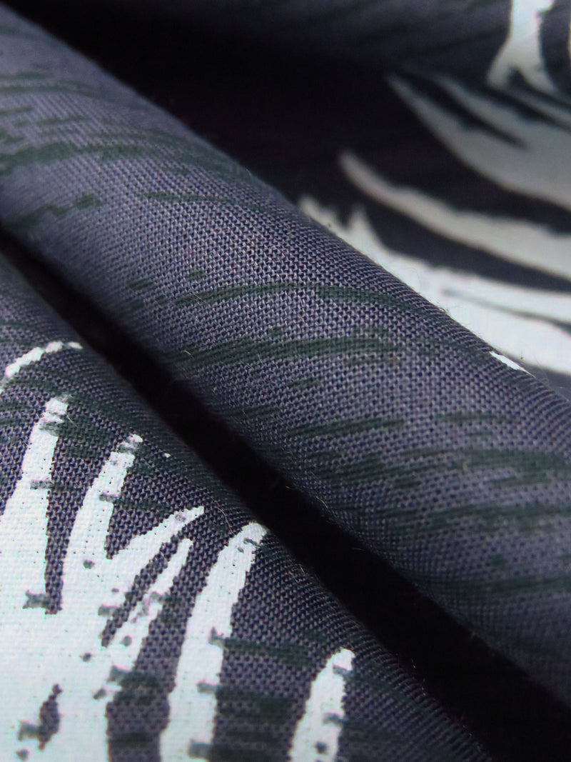 Yale Blue/Dark Hunter Green/Ice Blue 100% Cotton Leaf Print Voile 56W