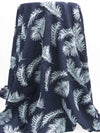 Yale Blue/Dark Hunter Green/Ice Blue 100% Cotton Leaf Print Voile 56W
