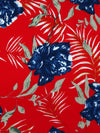 Venetian Red/Dark Blue/White 100% Cotton Floral Print Voile 55W