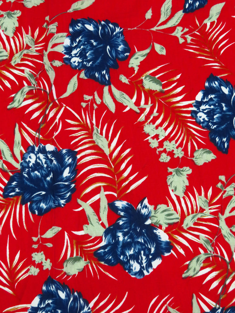 Red/White/Blue 100% Rayon Wavy USA Flag & Fireworks Print Challis 52W