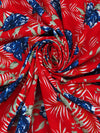 Venetian Red/Dark Blue/White 100% Cotton Floral Print Voile 55W