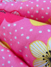 Magenta Pink/Rich Electric Blue/White/Bitter Lemon 100% Cotton Floral Dot Print Poplin Shirting 58W