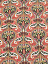 Imperial Red/Black/Pale Pink/Multi 100% Rayon Floral Scrolls Print Challis 56W