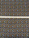 Golden Orange/Pearl White/Black 100% Rayon Micro Floral Print Gauze 54W