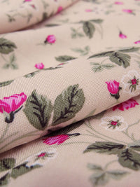 Rose Beige/Hot Pink/Light Sage/Multi 100% Rayon Floral Print Challis 54W