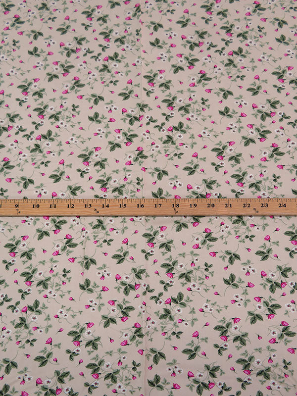 Rose Beige/Hot Pink/Light Sage/Multi 100% Rayon Floral Print Challis 54W