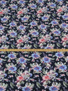 Dark Navy/Pearl White/Fern Green/Multi 100% Rayon Floral Print Challis 56W