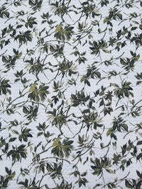 White/Light Blue/Forest Green/Multi 100% Cotton Floral Print Pique Shirting 56W