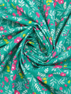 Aqua Green/Light Blue/French Rose/Multi 100% Cotton Floral Print Poplin Shirting 58W