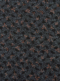 Black/Muted Coffee/Pewter Blue 100% Cotton Abstract Floral Branch Print Shirt Weight Woven 58W