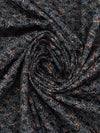 Black/Muted Coffee/Pewter Blue 100% Cotton Abstract Floral Branch Print Shirt Weight Woven 58W