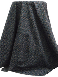 Black/Muted Coffee/Pewter Blue 100% Cotton Abstract Floral Branch Print Shirt Weight Woven 58W
