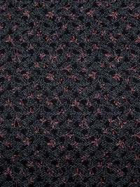 Black/Imperial Red/Cloud Gray 100% Cotton Abstract Floral Print Sateen Shirting 56W