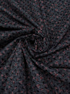 Black/Imperial Red/Cloud Gray 100% Cotton Abstract Floral Print Sateen Shirting 56W