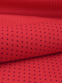 Watermelon/Navy 100% Cotton Small Polka Dot Sateen Shirting 56W