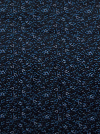 Black/Ocean Blue/Gray 100% Cotton Triangle Print Sateen Shirting 58W