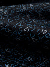 Black/Ocean Blue/Gray 100% Cotton Triangle Print Sateen Shirting 58W