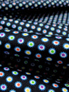 Black/Sky Blue/Lime/Multi 100% Cotton Abstract Dot Print Sateen Shirting 56W