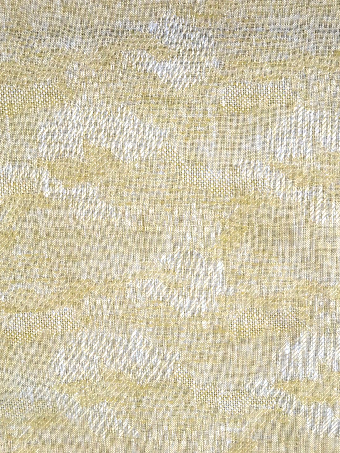Light Goldenrod/Off-White 100% Linen Abstract Jacquard Design Shirt Weight Woven 58W