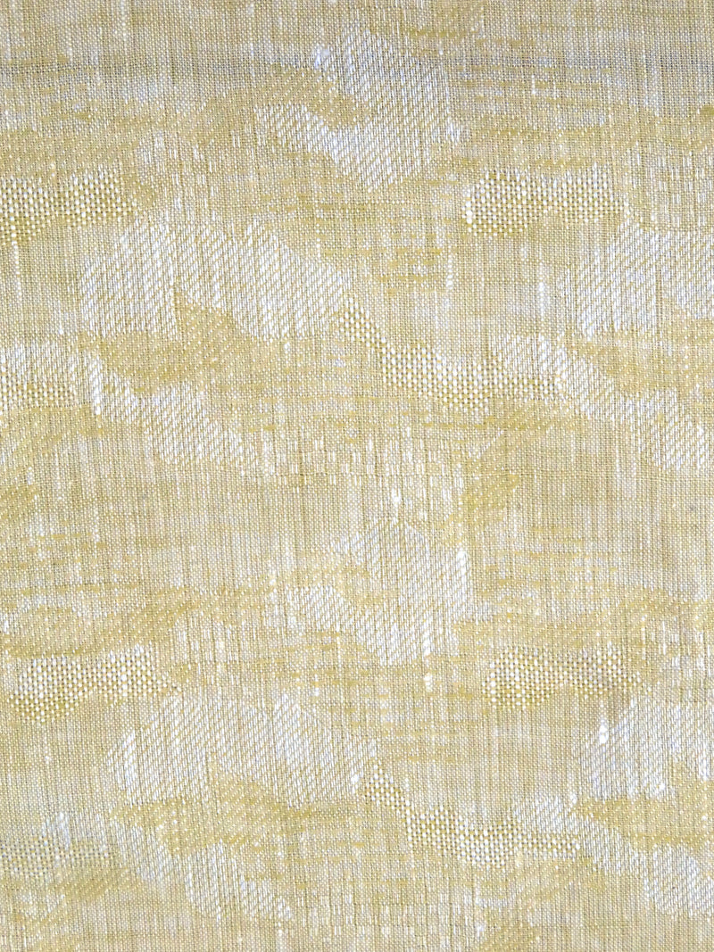Light Goldenrod/Off-White 100% Linen Abstract Jacquard Design Shirt Weight Woven 58W