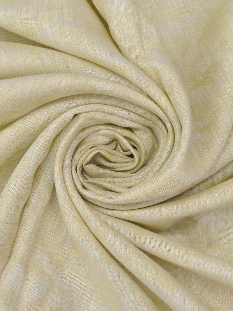 Light Goldenrod/Off-White 100% Linen Abstract Jacquard Design Shirt Weight Woven 58W