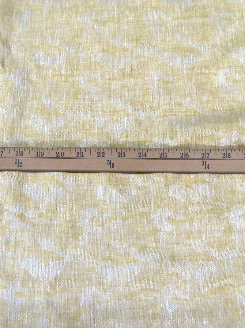Light Goldenrod/Off-White 100% Linen Abstract Jacquard Design Shirt Weight Woven 58W