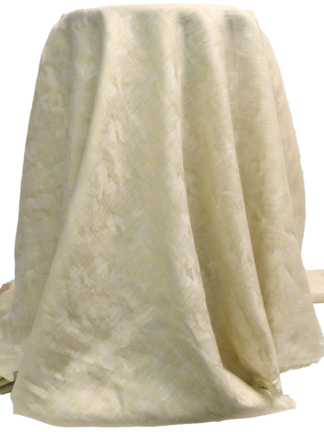 Light Goldenrod/Off-White 100% Linen Abstract Jacquard Design Shirt Weight Woven 58W