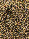 Warm Peach/Black/Ochre/Multi 100% Polyester Animal Print Crepe de Chine 58W