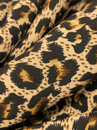 Warm Peach/Black/Ochre/Multi 100% Polyester Animal Print Crepe de Chine 58W