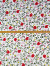 White/Atomic Red/Dandelion/Blush Pink 100% Cotton Floral Print Sateen Shirting 58W