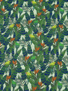 Fern Green/Dark Imperial Blue/Dark Lemon Lime/Multi 100% Linen Tropical Floral & Birds Print Shirting 58W
