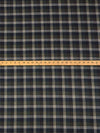 Muted Black/Rifle Green/Desert Sand/Gray Viscose/Wool Plaid Crepe Suiting - Made In USA - 57W