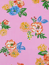 Bubblegum Pink/Salmon Pink/Clover Green/Multi 100% Rayon Floral Print Challis 54W