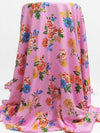 Bubblegum Pink/Salmon Pink/Clover Green/Multi 100% Rayon Floral Print Challis 54W