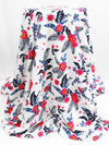 White/Medium Candy Apple Red/Midnight Navy 100% Rayon Tropical Floral Print Challis 54W