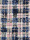 Silvery Pink/Dark Cerulean/Cream 100% Rayon Rugged Plaid Challis 54W