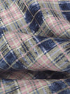 Silvery Pink/Dark Cerulean/Cream 100% Rayon Rugged Plaid Challis 54W