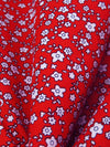 Vivid Red/Lavender Mist 100% Cotton Ditsy Floral Print Poplin Shirting 58W