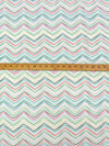 Eggshell/Multi 100% Rayon Irregular Wide Chevron Print Challis 54W