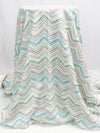 Eggshell/Multi 100% Rayon Irregular Wide Chevron Print Challis 54W