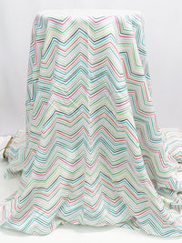 Eggshell/Multi 100% Rayon Irregular Wide Chevron Print Challis 54W