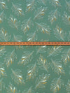 Spearmint/Gold/Off-White 100% Rayon Dual Contour Floral Foil Print Challis 52W