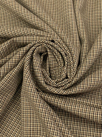 Cream/Brown/Navy/Eggshell/Black Wool/Cotton Micro Houndstooth Suiting 62W