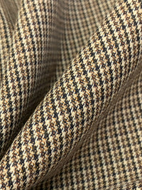 Cream/Brown/Navy/Eggshell/Black Wool/Cotton Micro Houndstooth Suiting 62W