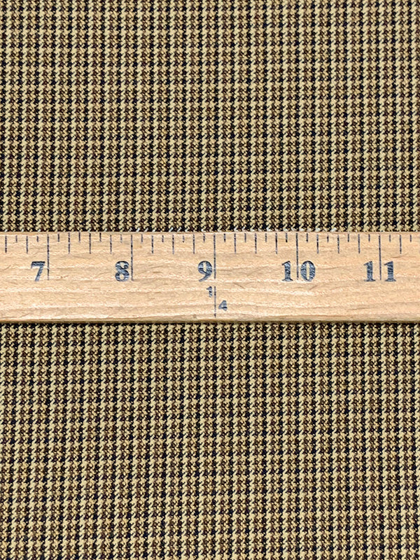 Cream/Brown/Navy/Eggshell/Black Wool/Cotton Micro Houndstooth Suiting 62W