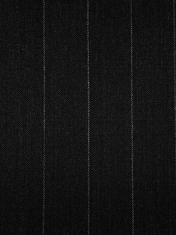 Black/Gray 100% Wool Vertical Pinstripe Suiting 62W