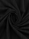 Black/Gray 100% Wool Vertical Pinstripe Suiting 62W